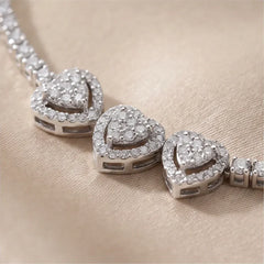 5.86 CT Round-Cut Diamond Teardrop Accent Tennis Necklace