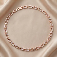 6.79 CT Round-Cut Diamond Pavé Paperclip Necklace