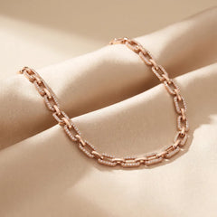 6.79 CT Round-Cut Diamond Pavé Paperclip Necklace