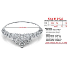 21.82 CT Round, Marquise & Pear Diamond Fringe Choker Necklace
