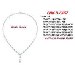 19.00 CT Pear-Cut Diamond Graduated Drop Necklace