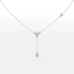 1 CT Drop Necklace with Pear Cut Lab Diamonds