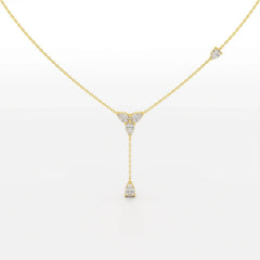 1 CT Drop Necklace with Pear Cut Lab Diamonds