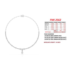 2.97 CT Round & Pear Diamond Drop Necklace