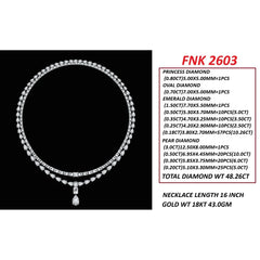 48.26 CT Multi Shape Diamond Drop Necklace