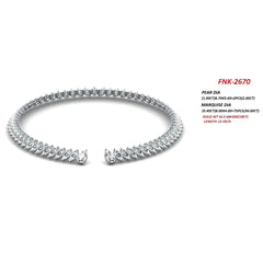 32.00 CT Marquise & Pear Diamond Open Collar Necklace