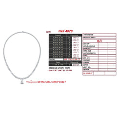 21.64 CT Round & Pear Diamond Graduated Tennis Necklace with Detachable Drop