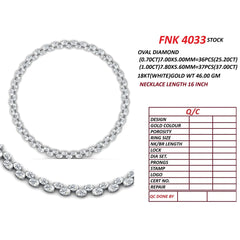 62.20 CT Oval Diamond Bezel Tennis Necklace