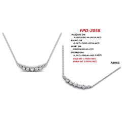 1.35 CT Multi Shape Diamond Bar Necklace