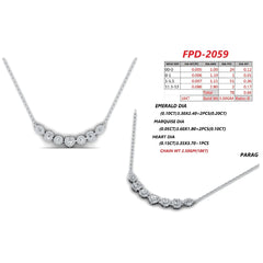 1.11 CT Multi Shape Diamond Halo Bar Necklace