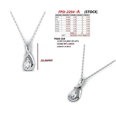 2.16 CT Pear Diamond Swirl Chain Necklace