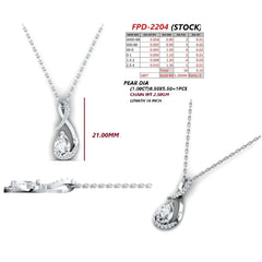 1.10 CT Pear Cut Diamond Twist Pendant