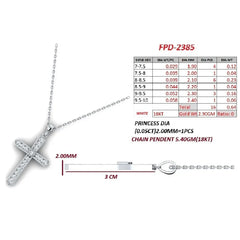 0.69 CT Round Diamond Cross Chain Necklace