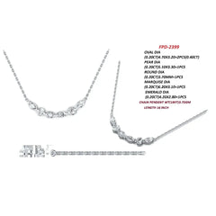 1.20 CT Multi Shape Diamond Bezel Bar Necklace