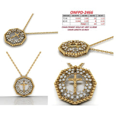 1.47 CT Round Diamond Crucifix Halo Chain Pendant
