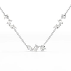 11 CT Lab Diamond Multi Shape Chain Pendant
