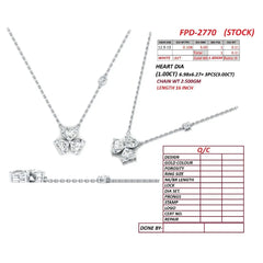 3.11 CT Heart Cut Diamond Trio Clover Pendant
