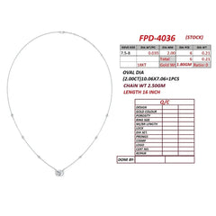 2.21 CT Oval Diamond Station Chain Necklace
