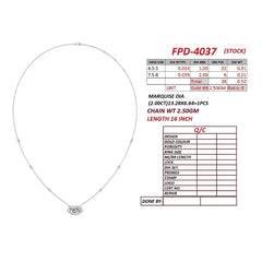 2.52 CT Marquise Diamond Halo Station Necklace