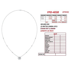 2.41 CT Round Diamond Halo Station Necklace