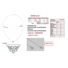 1.03 CT Multi Shape Diamond Floral Station Necklace