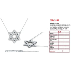 1.80 CT Baguette Diamond Star of David Necklace