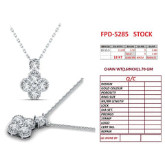 0.80 CT Round Diamond Clover Pendant