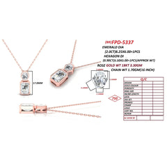2.90 CT Emerald-cut & Hexagon Diamond Pendant