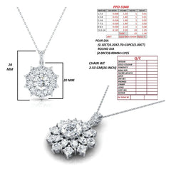 4.36 CT Pear & Round Diamond Halo Pendant