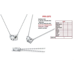 1.70 CT Emerald and Pear Diamond Toi et Moi Pendant