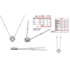 1.03 CT Round Diamond Clover Halo Station Pendant