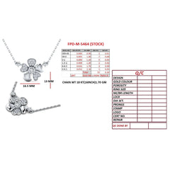 0.20 CT Round Diamond Heart Petal Flower Pendant
