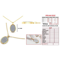 0.56 CT Round Diamond Pave Oval Pendant
