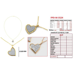 0.41 CT Round Diamond Pave Heart Pendant