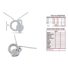 0.68 CT Diamond Heart Lock Circle Pendant