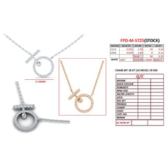 0.35 CT Round Diamond Circle Bar Pendant