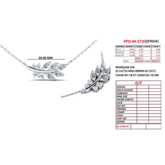 1.02 CT Marquise & Round Diamond Leaf Pendant