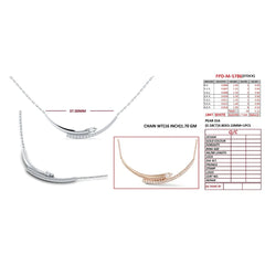 0.40 CT Pear & Round Diamond Curved Bar Necklace