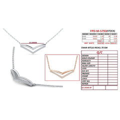 0.19 CT Diamond Double V Necklace