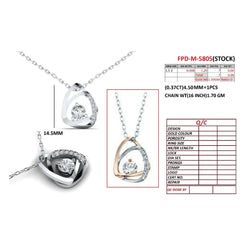 0.43 CT Round Diamond Open Triangle Pendant