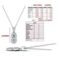 0.31 CT Round Diamond Paperclip Chain Pendant