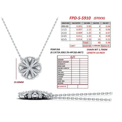 0.96 CT Round & Pear Diamond Floral Chain Necklace