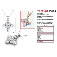2.13 CT Round & Pear Diamond Star Chain Necklace