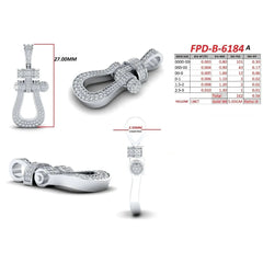 0.58 CT Round Diamond Horseshoe Chain Pendant