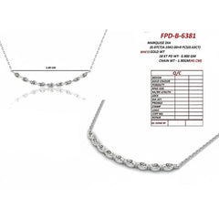 0.63 CT Marquise Diamond Curved Bar Chain Necklace