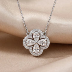 1.17 CT Pear-Cut Clover Pendant