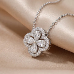 1.17 CT Pear-Cut Clover Pendant