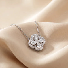 1.17 CT Pear-Cut Clover Pendant