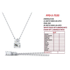 2.2 CT Emerald-cut & Oval Diamond Chain Pendant