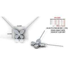 0.84 CT Round & Marquise Diamond Butterfly Pendant